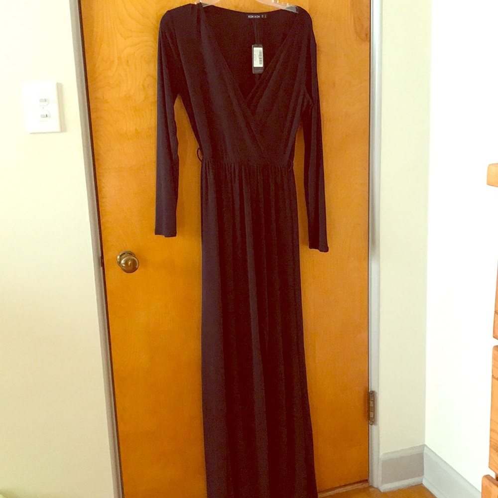 Koh Koh petite long sleeve slit cocktail dress